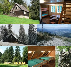 Kabina w lesie KČT Baník Ostrava [Powiększ - nowe okno]